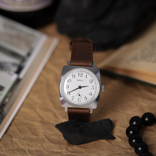 Military original vintage watch POBEDA 1990s. Mechanical watch, unisex watch, Christmas gift
