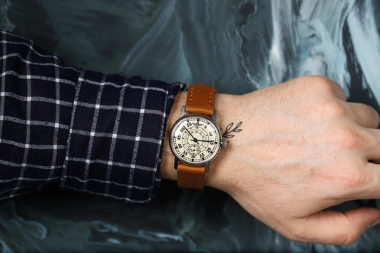 Military rare vintage watch Aviation with ZIM mechanism 2602 mark 1980s | Men’s wristwatch with leather watch strap | Watches for men