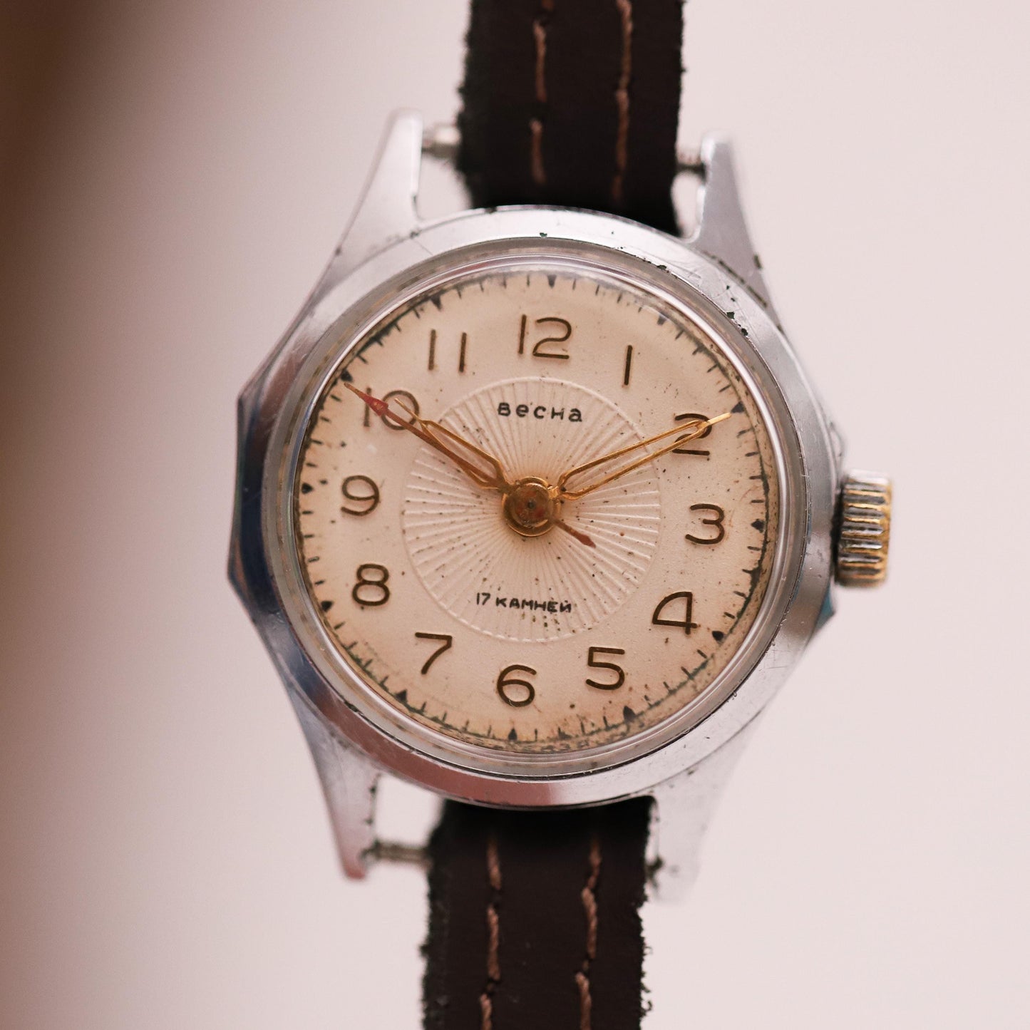 Rare 1950s “Vesna” (Spring watch) Women’s Watch – Vintage USSR Mechanical Timepiece – Soviet Era Collectible Gift for Her