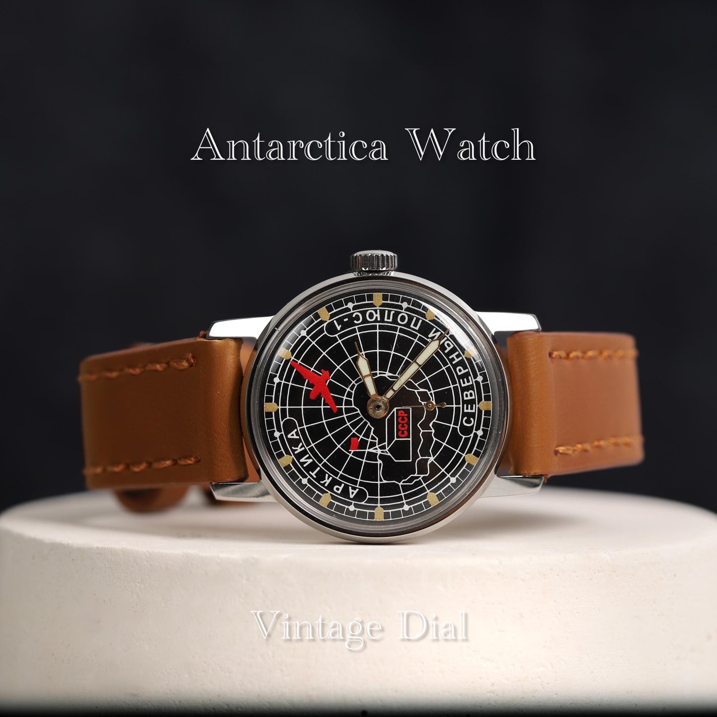 Military rare vintage watch ZIM Antarctica | Rare men's vintage wristwatch with leather watch strap | Gift for men | Watches for men