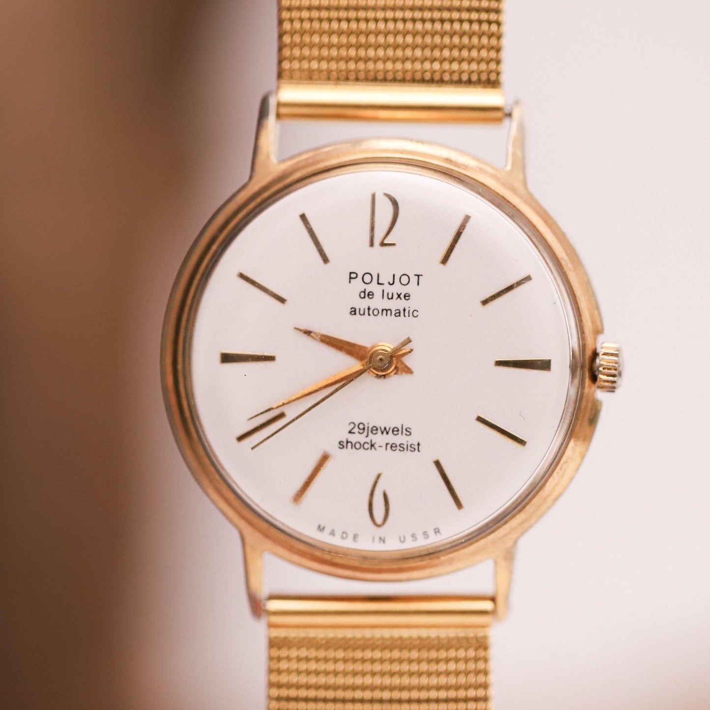 Very rare vintage Soviet watch POLJOT 1970s - Automatic vintage watch - 29 Jewels - Shock resist - Gold plated - Made in USSR