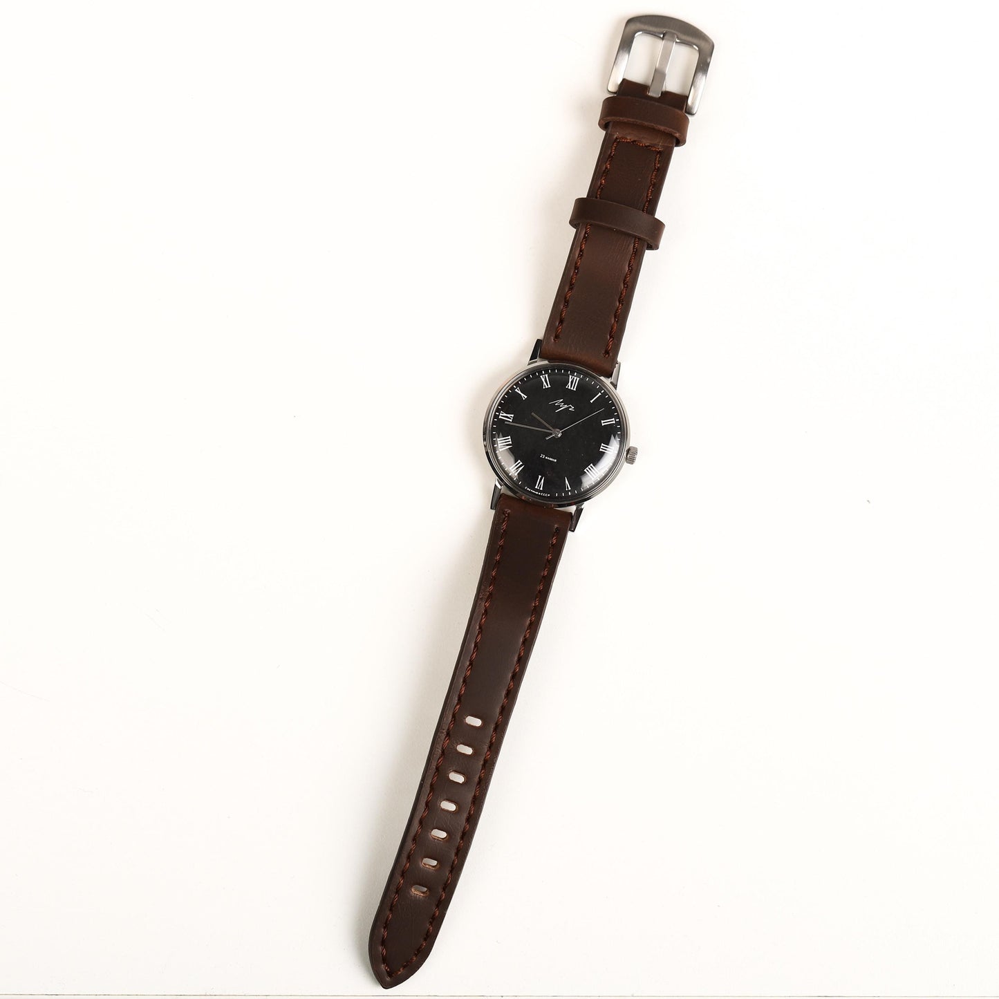 Black vintage watch LUCH | Rare unisex vintage wristwatch | Shockproof mechanism | Unique gift idea