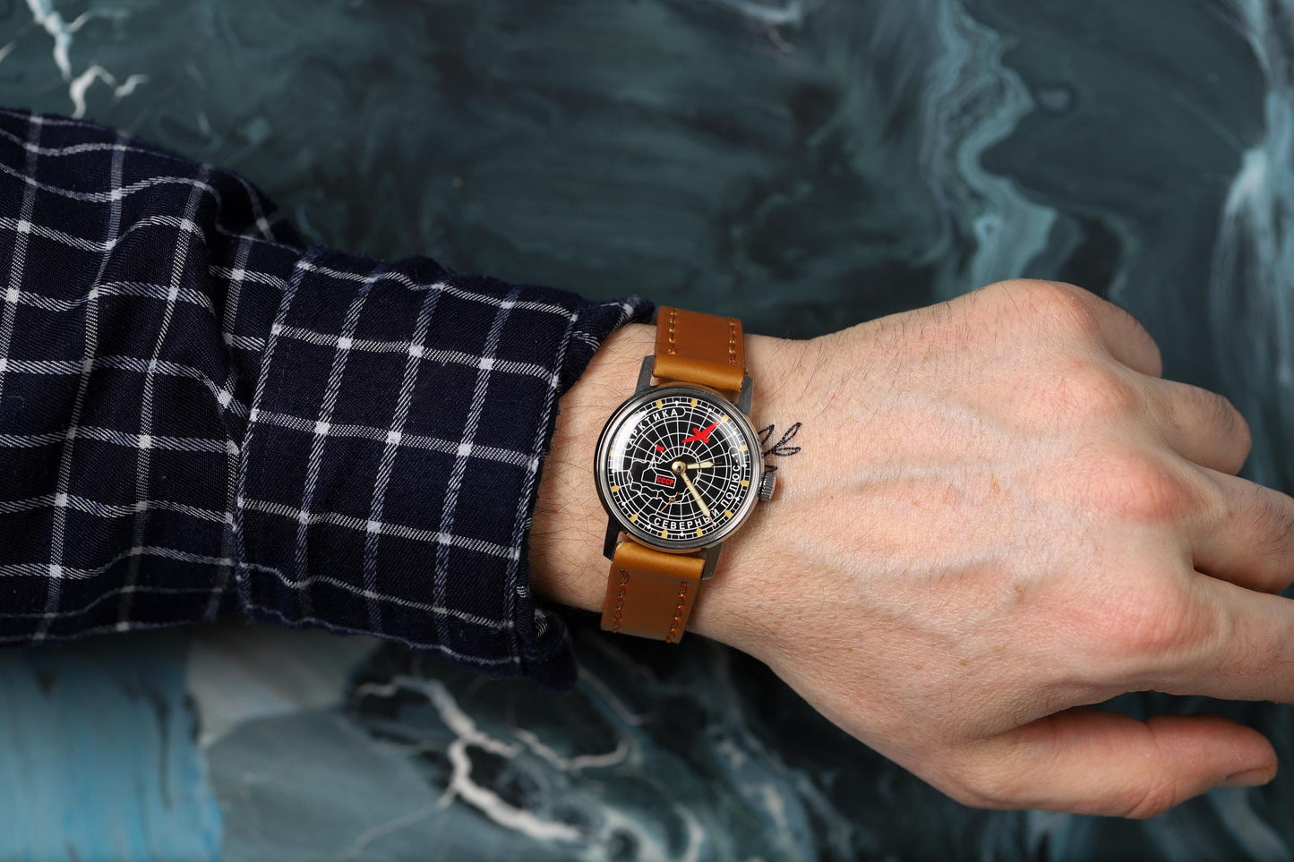 Military rare vintage watch ZIM Antarctica | Rare men's vintage wristwatch with leather watch strap | Gift for men | Watches for men