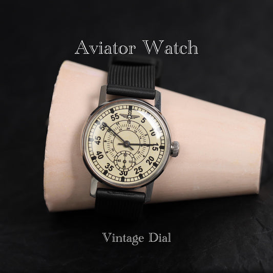Rare military vintage watch Aviation with ZIM mechanism 2602 mark 1980s | Men’s wristwatch with silicone strap