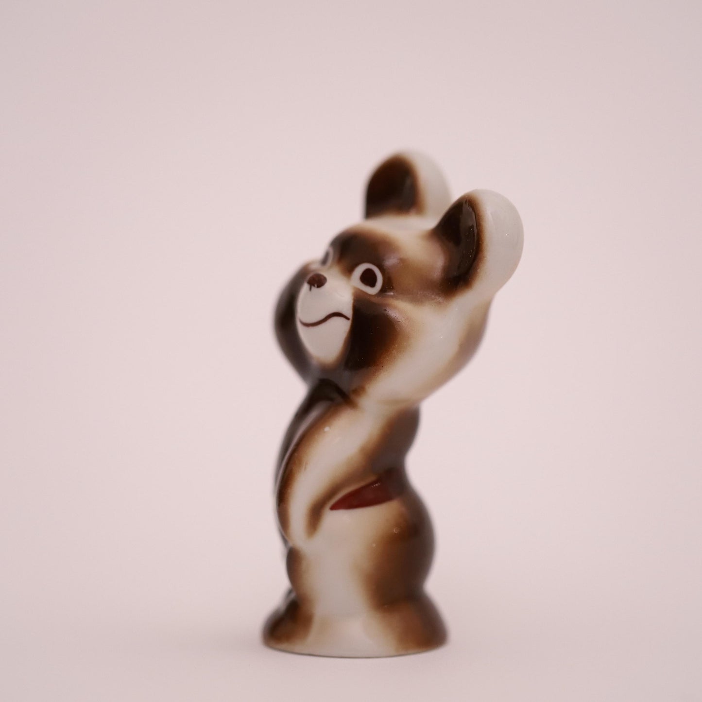 Rare Vintage 1980 USSR Olympic Misha Figurine – Hand-Painted Porcelain Mascot – Soviet Era Collectible Gift