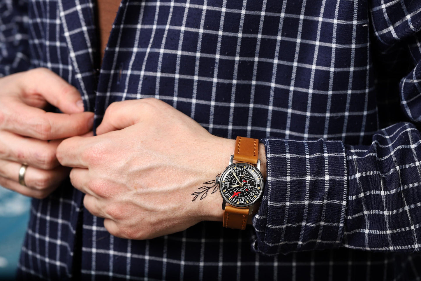 Military rare vintage watch ZIM Antarctica | Rare men's vintage wristwatch with leather watch strap | Gift for men | Watches for men