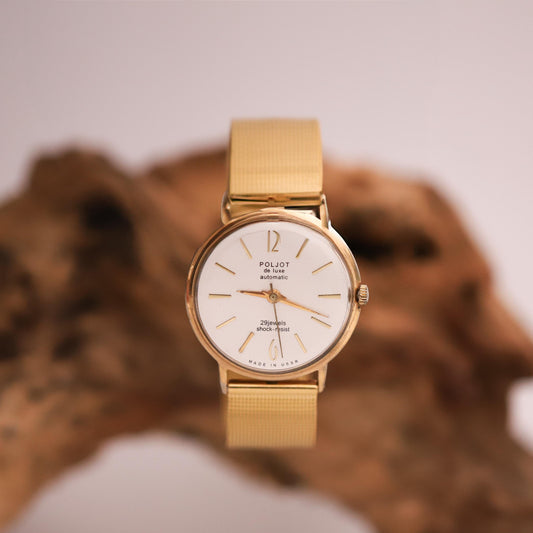 Very rare vintage Soviet watch POLJOT 1970s - Automatic vintage watch - 29 Jewels - Shock resist - Gold plated - Made in USSR