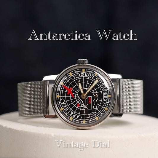 Unique vintage watch ZIM Antarctica | Rare men's vintage wristwatch with stainless steel metal bracelet | Gift for men