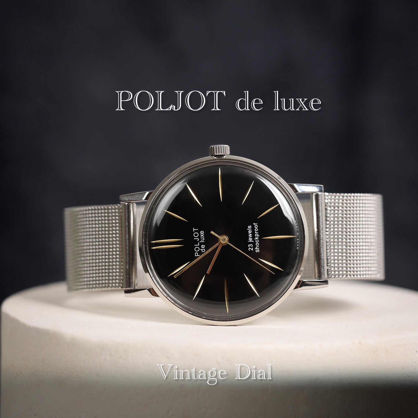 Collectible vintage watch POLJOT de luxe with reliable mechanism 2209su | Watches for men | Stainless steel metal bracelet | Gift for men