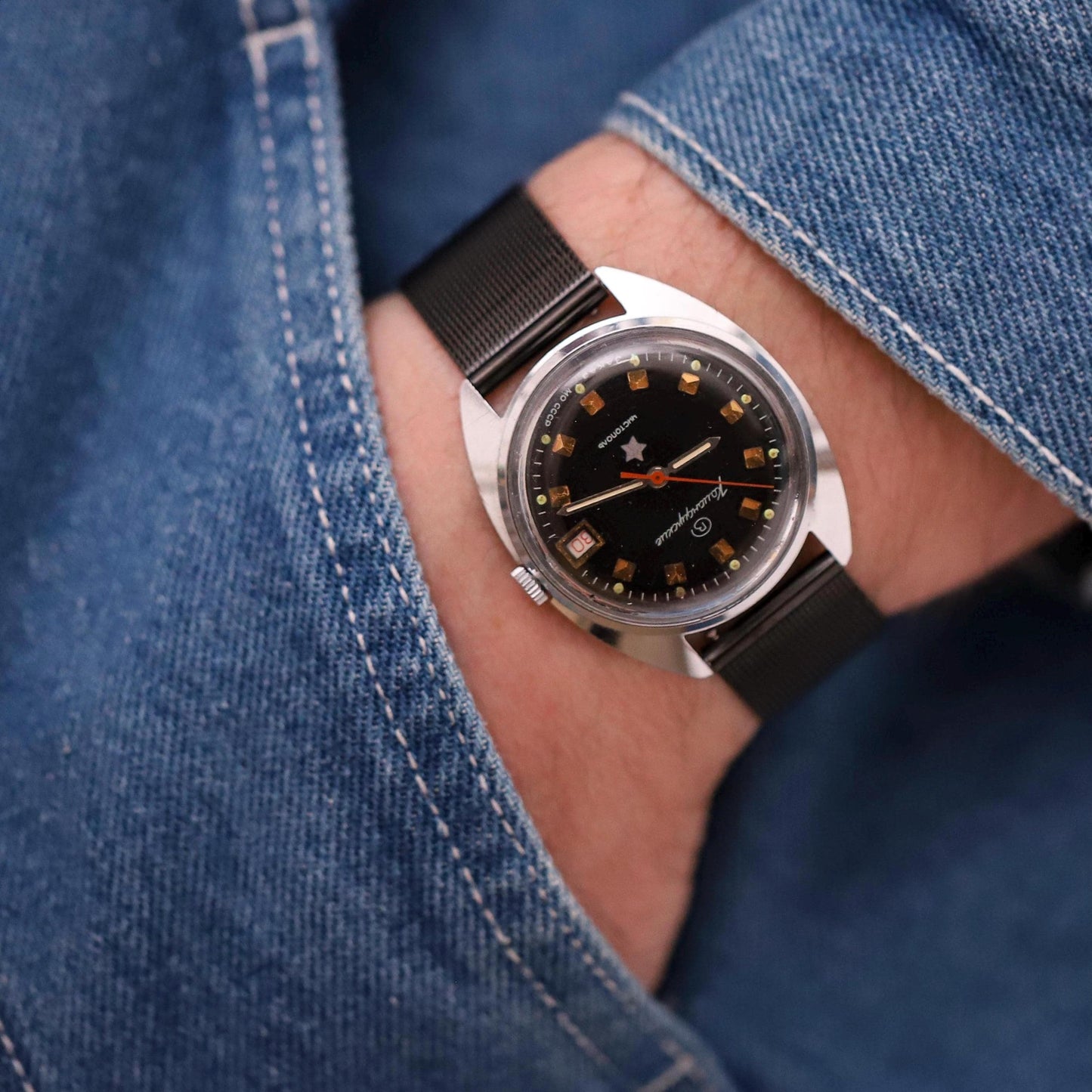 Original rare vintage watch VOSTOK  1967s | Mechanical men's wristwatch with a stainless steel bracelet. A truly unique present