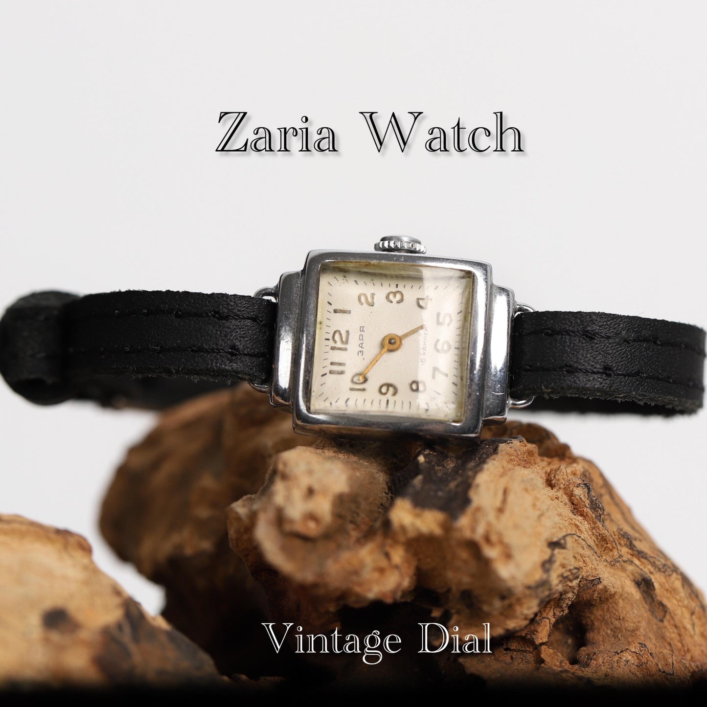 Original rare woman vintage watch ZARIA 1950s | Collectible watch with a movement containing 16 jewels | Shockproof mechanism | Eco bracelet